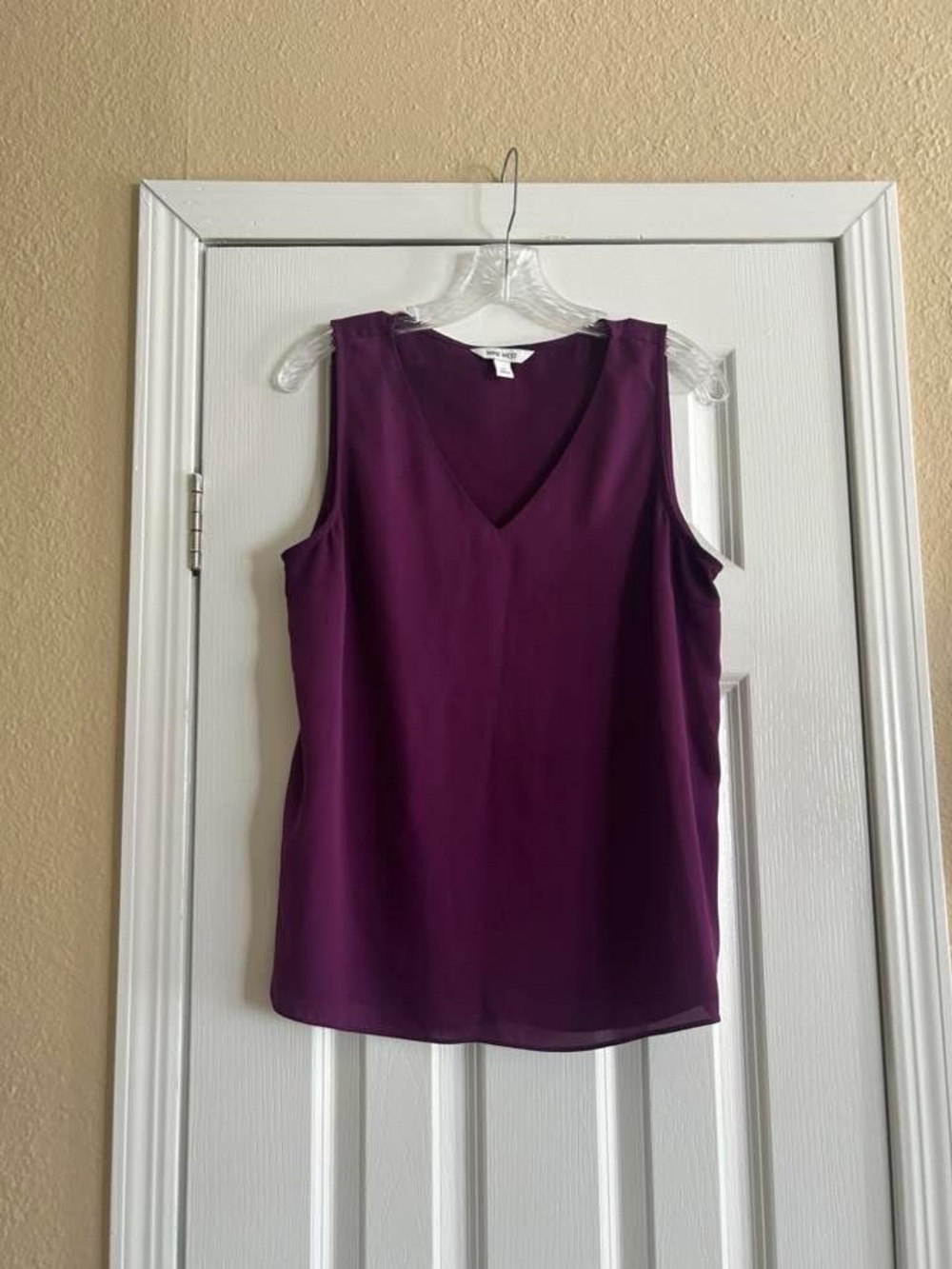 Nine West Plum Sleeveless V-Neck Blouse